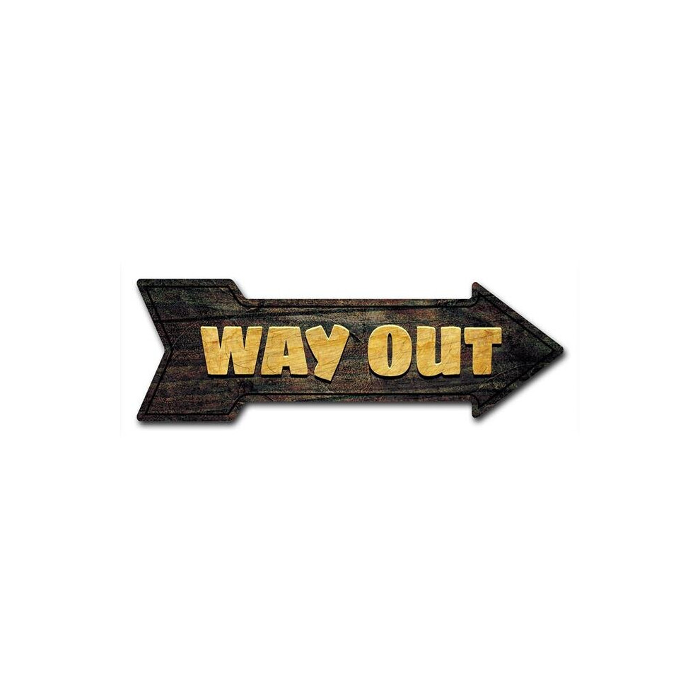 SignMission D-A-999551 6 x 18 in. Indoor & Outdoor Decor Direction Sticker Vinyl Wall Decals - Way Out - 24 in.