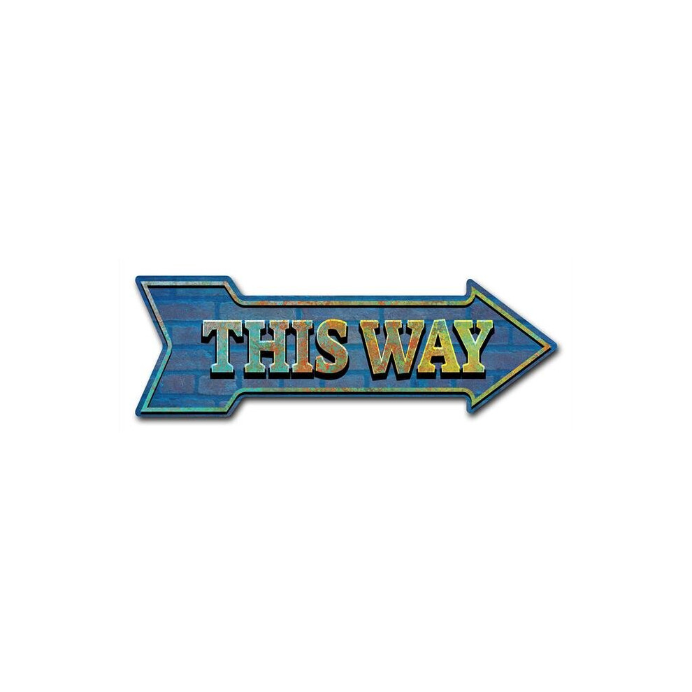 SignMission D-A-999571 6 x 18 in. Indoor & Outdoor Decor Direction Sticker Vinyl Wall Decals - This Way - 24 in.