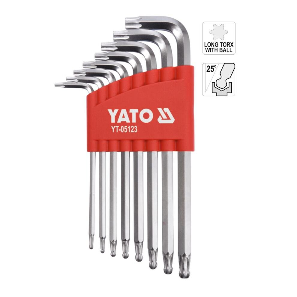 Yato Yt-05123, Torx Key Set 8 Pcs, Ball Ended, T9-T40 Mm 5906083028823
