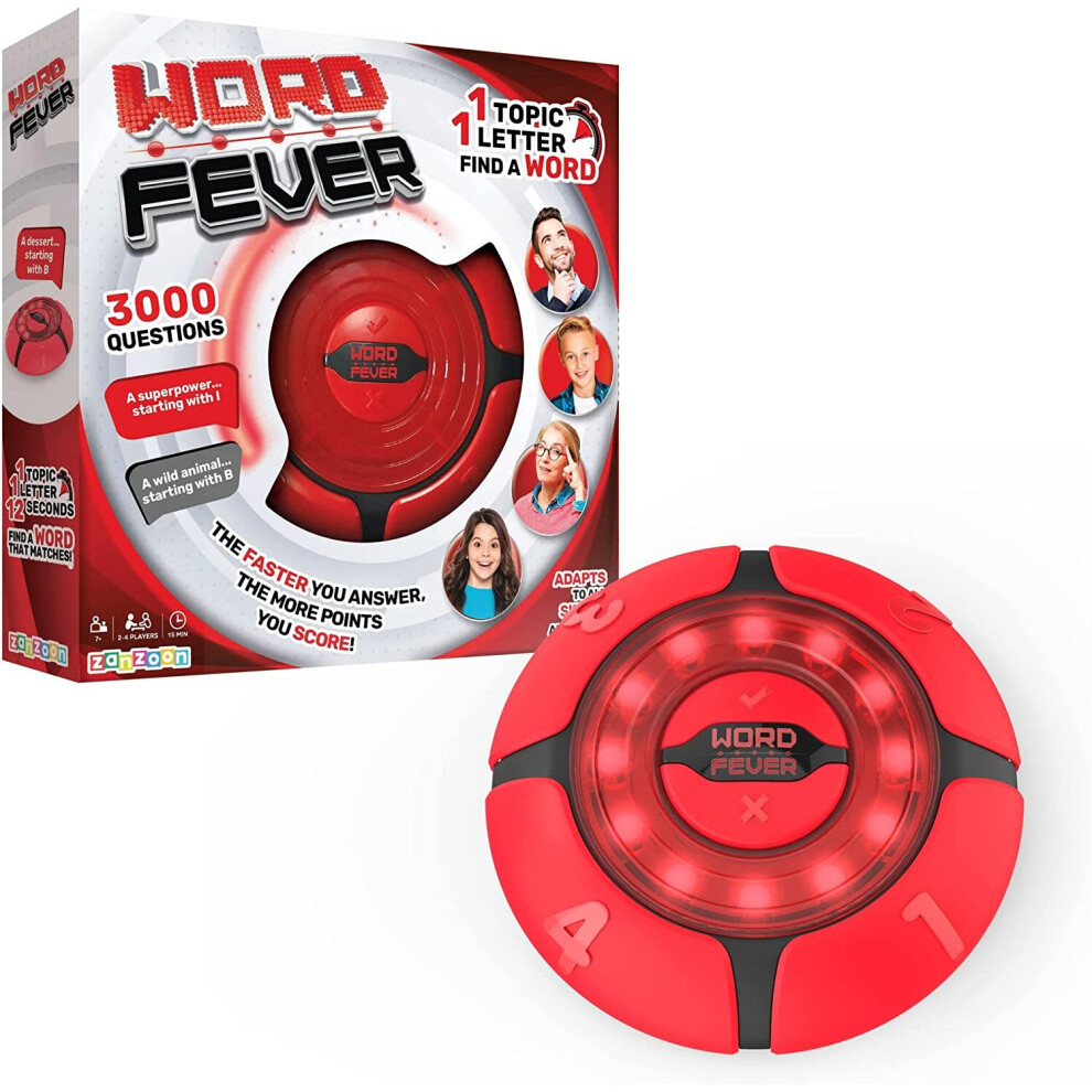 Tomy Word Fever, Word Guessing Game, Fast Paced Word Game, 3000 Questions, Guessing Game, Word Search Game With Sounds
