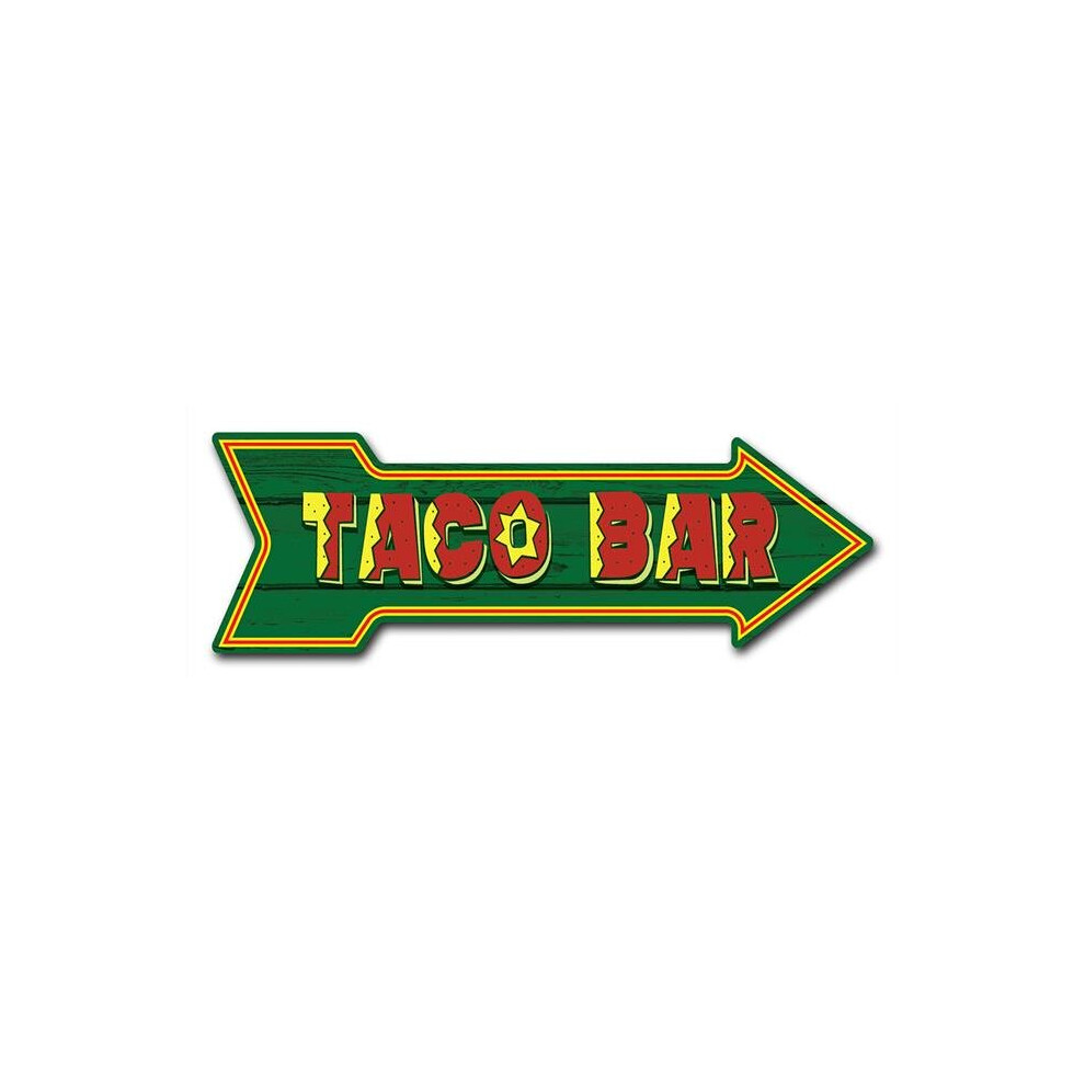 SignMission D-A-999583 6 x 18 in. Indoor & Outdoor Decor Direction Sticker Vinyl Wall Decals - Taco Bar - 24 in.