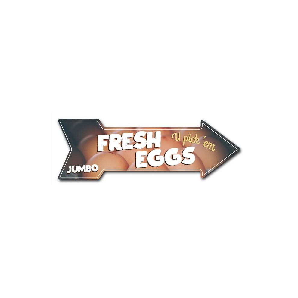 SignMission D-A-10-999859 10 x 30 in. Indoor & Outdoor Decor Direction Sticker Vinyl Wall Decals - Fresh Eggs - 24 in.