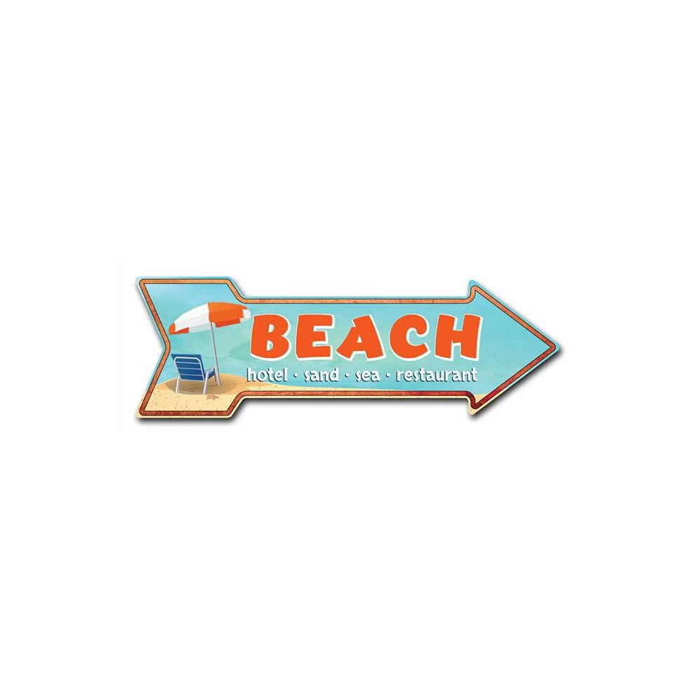 SignMission D-A-12-999948 12 x 36 in. Indoor & Outdoor Decor Direction Sticker Vinyl Wall Decals - Beach - 24 in.