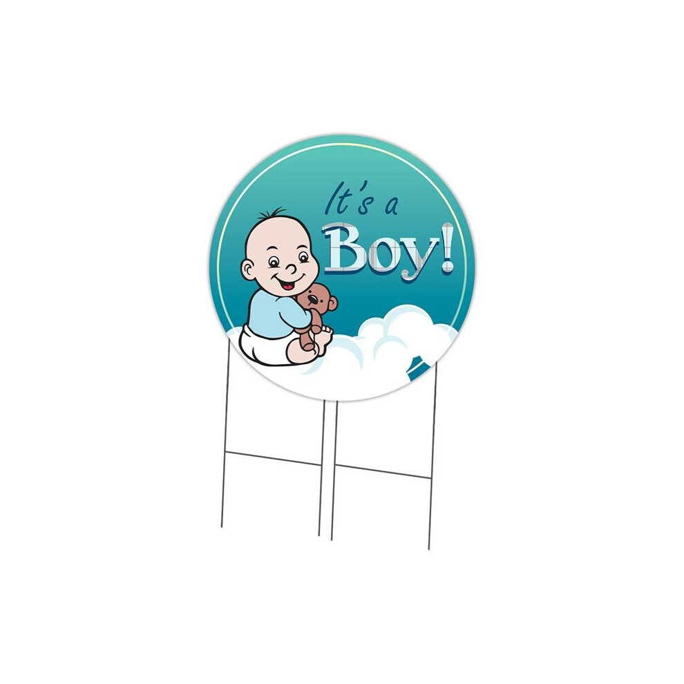 SignMission C-36-CIR-DS-WS- Its a Boy 36 in. Double Sided Corrugated Circular Plastic Sign - Its a Boy-image-OPC-PB2STHP-NEW