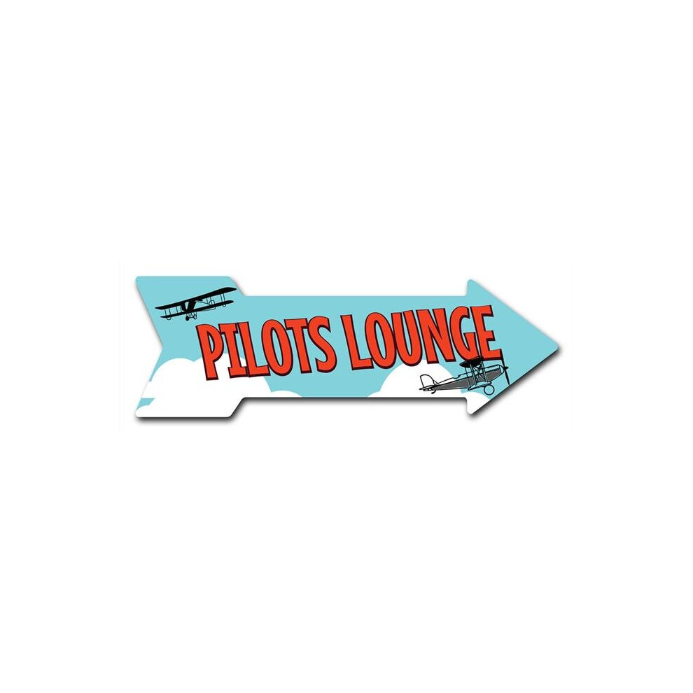 SignMission D-A-10-999674 10 x 30 in. Indoor & Outdoor Decor Direction Sticker Vinyl Wall Decals - Pilots Lounge - 24 in.