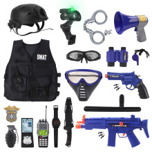 Role Play Police Force Play Set with a Vest, Helmet, Toy Grenades and More Police Accessories with a Storage Backpack- Great for Kids