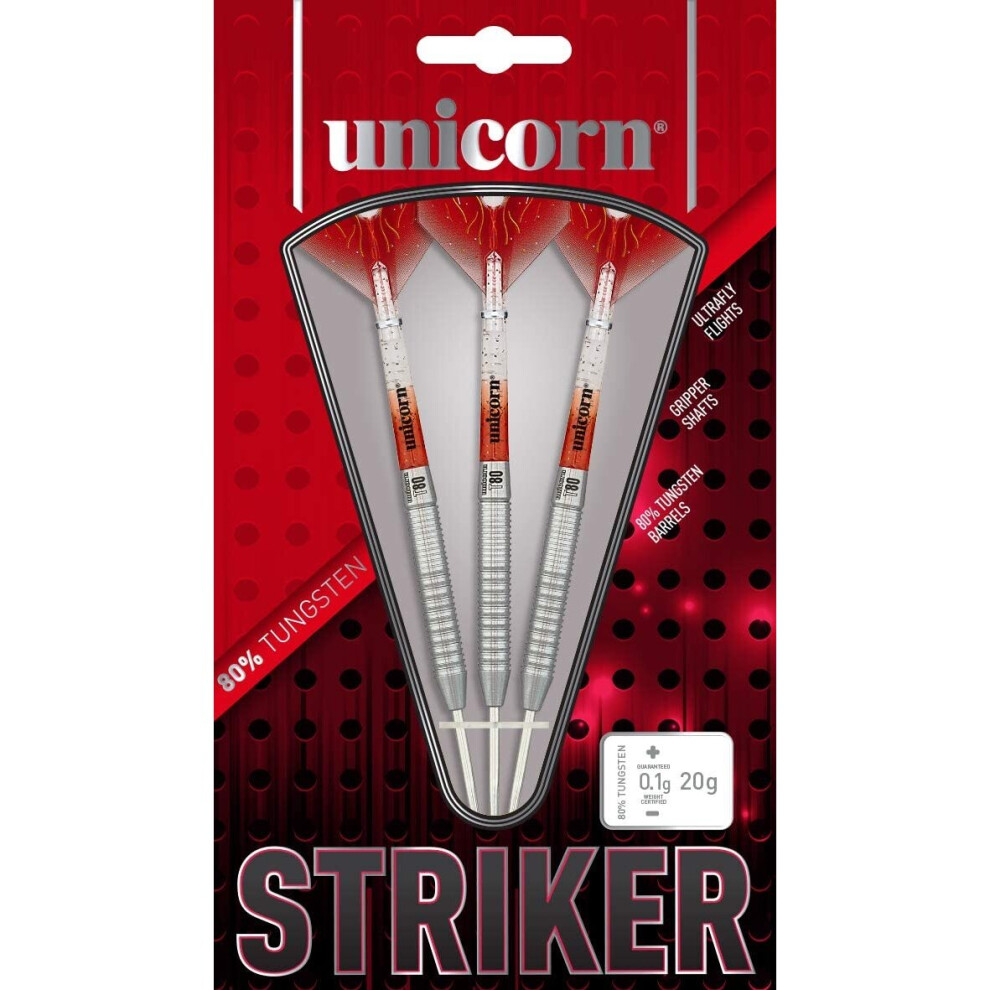 Unicorn Core XL Tungsten Striker Dart Set, 80% Tungsten, Steel Tip, 20 g to 25 g