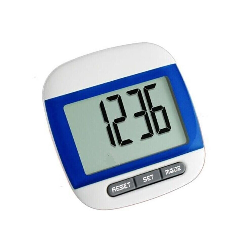 (Blue) LCD Belt Clip Digital Pedometer Walking Steps Count Distance Calorie Counter