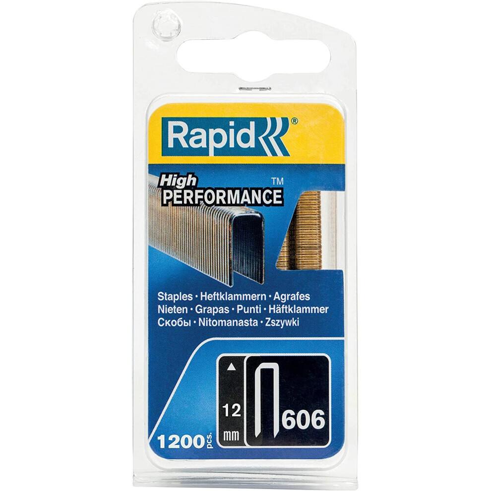 Rapid High Performance No.606 Resin Coated Narrow Staples, Leg Length: 12 mm, 40109527 - 1200 Pieces