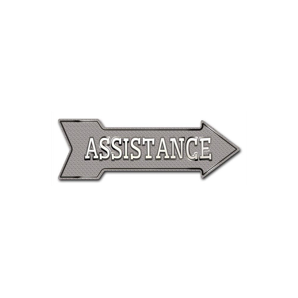 SignMission D-A-12-999963 12 x 36 in. Indoor & Outdoor Decor Direction Sticker Vinyl Wall Decals - Assistance - 24 in.