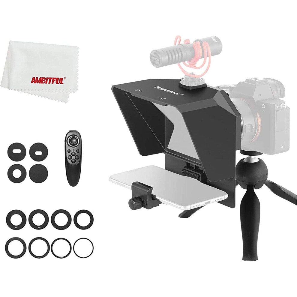Pronstoor Teleprompter Kit Portable Inscriber Mobile Phone Teleprompter Artifact Video With Remote Control For Phone And Dslr Recording (Mini 757255667730