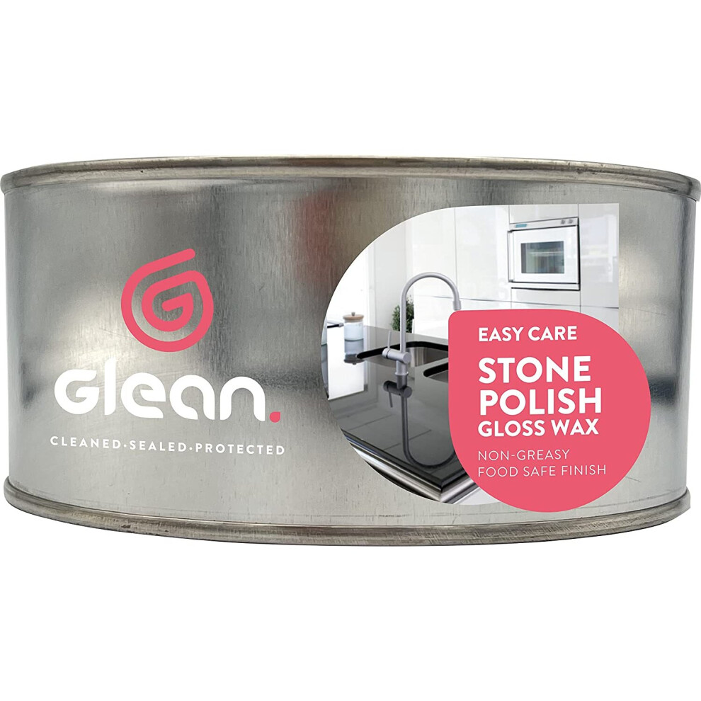 GLEAN Stone Polish Gloss Wax | 300g | Blend of Carnauba and Beeswax | Perfect for Natural and Man-Made Stone Surfaces | High Gloss Protective Finish