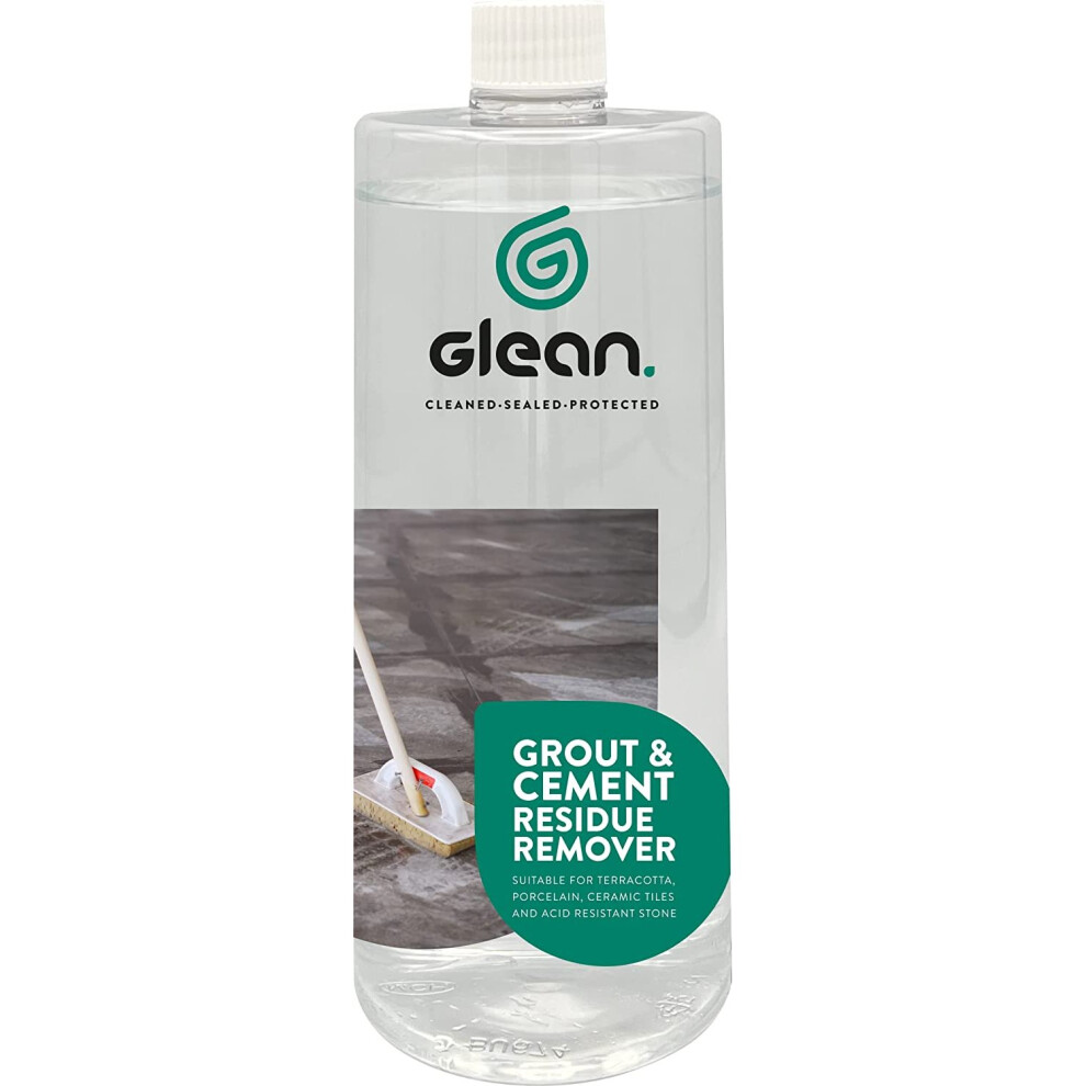 (1 Litre) GLEAN Grout & Cement Residue Remover|For Terracotta, Porcelain, Ceramic Tiles & Acid Resistant Stone