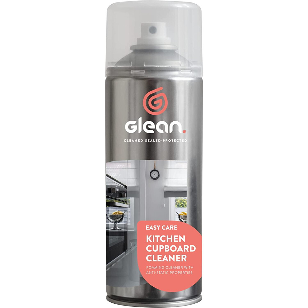(1) GLEAN Kitchen Cupboard Cleaner | Anti-Static Foaming Solution | Suitable For All Lacquered, Laminate, Gloss Or Matt Furniture | 400ml