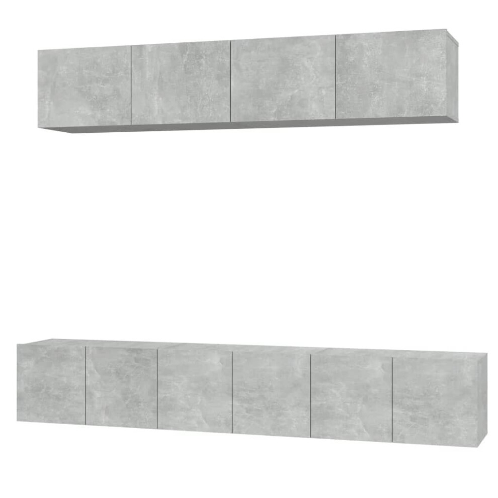 Vidaxl Tv Cabinet Set 5 Piece Concrete Grey Engineered Wood Media Cabinet