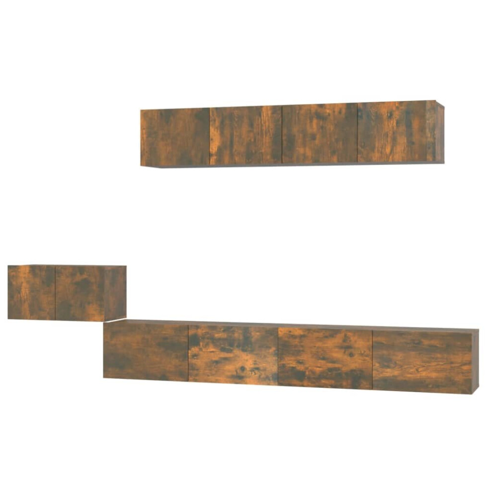 Vidaxl Tv Cabinet Set 5 Piece Smoked Oak Engineered Wood Tv Console Media Unit
