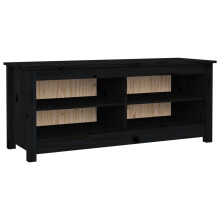 (Black) vidaXL Solid Wood Pine Shoe Bench Wooden Storage Rack Multi Colours/Sizes