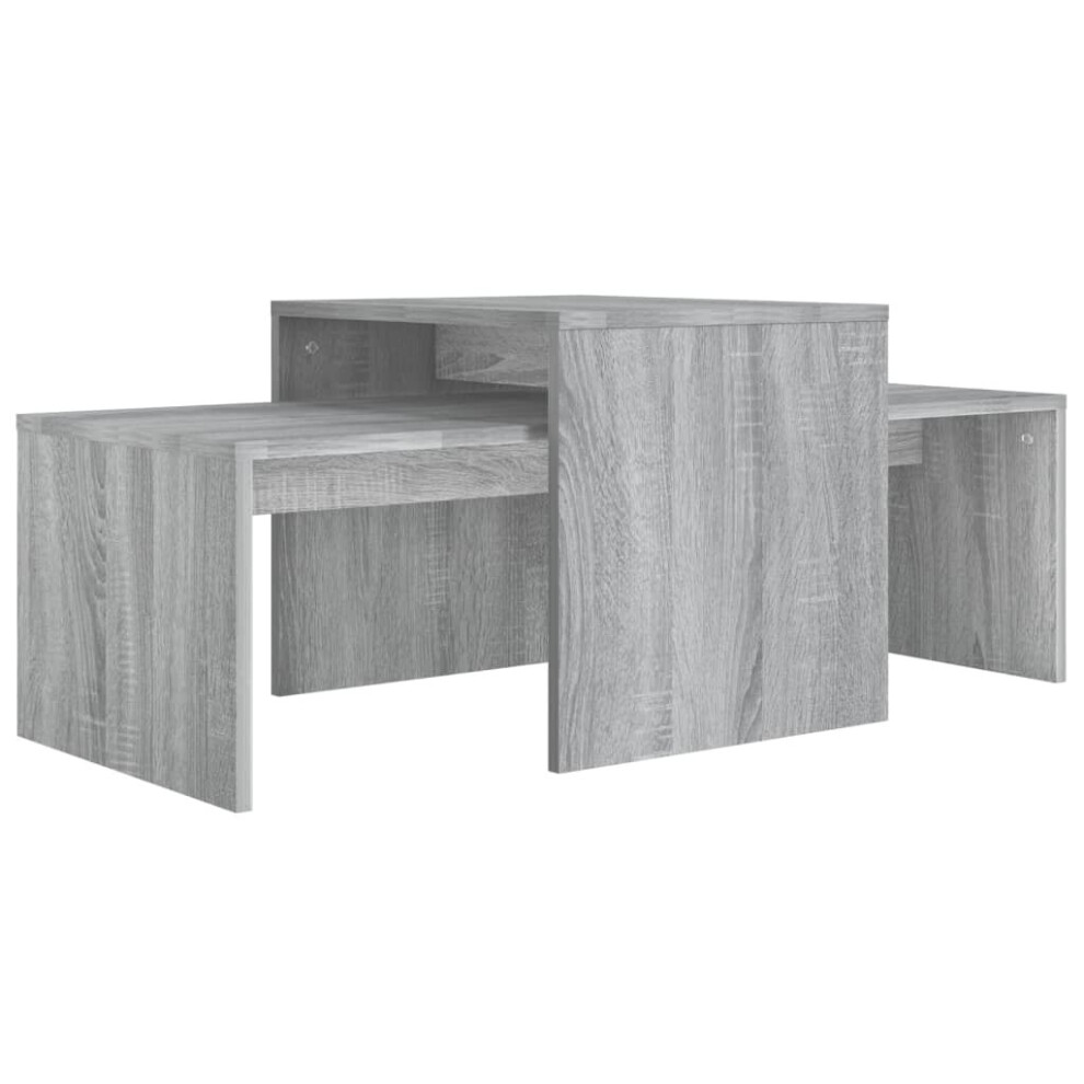 Vidaxl (Grey Sonoma) Coffee Table Set Hallway Side Table Tea Sofa Table Engineered Wood