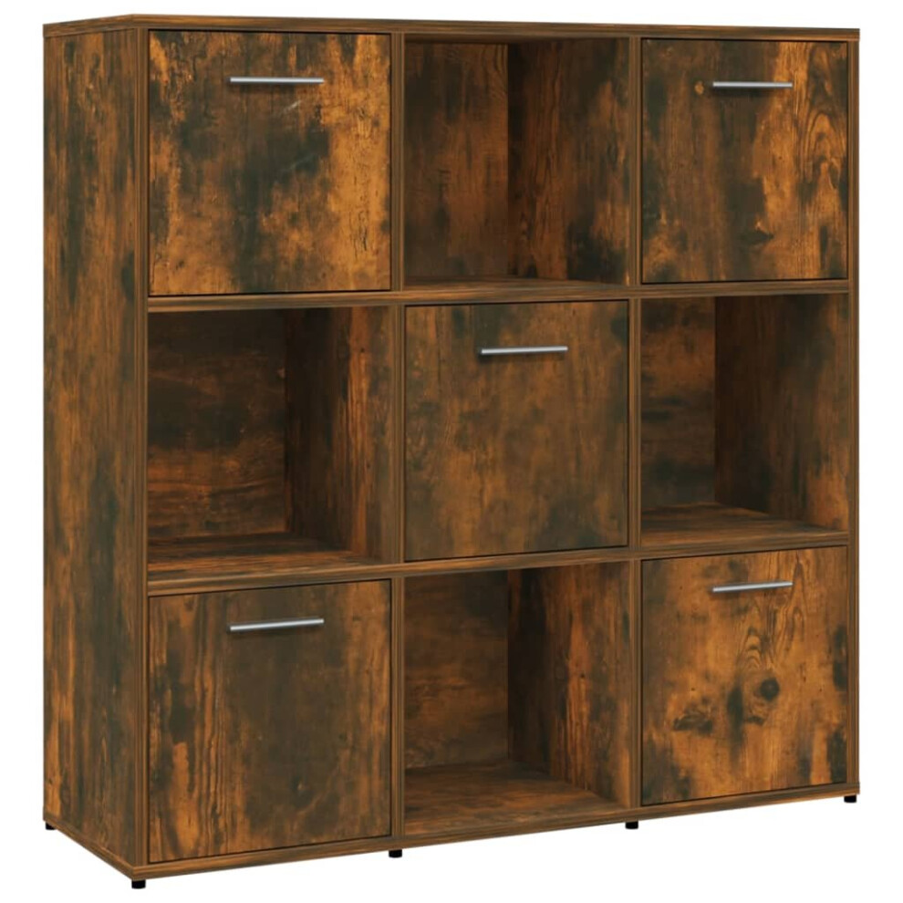 Vidaxl (Smoked Oak) Book Cabinet Book Rack Organiser Bookshelf Bookcase Engineered Wood