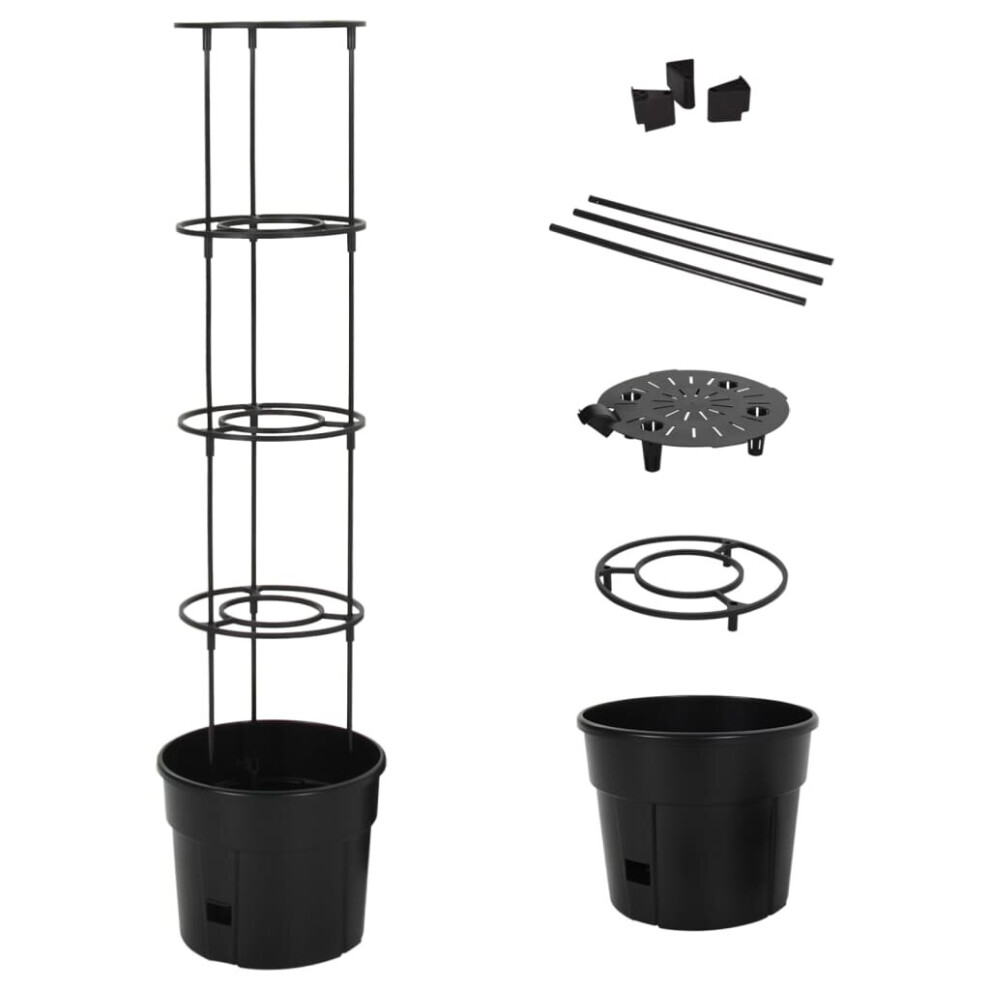 Vidaxl (Ø29.5x115 Cm) Tomato Grower Polypropylene Planter Ø 29.5X115 Cm/Ø39x150 Cm Anthracite