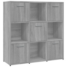 (Grey sonoma) vidaXL Book Cabinet Book Rack Organiser Bookshelf Bookcase Engineered Wood