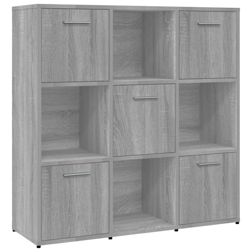 (Grey sonoma) vidaXL Book Cabinet Engineered Wood Book Rack Organiser Stand Multi Colours