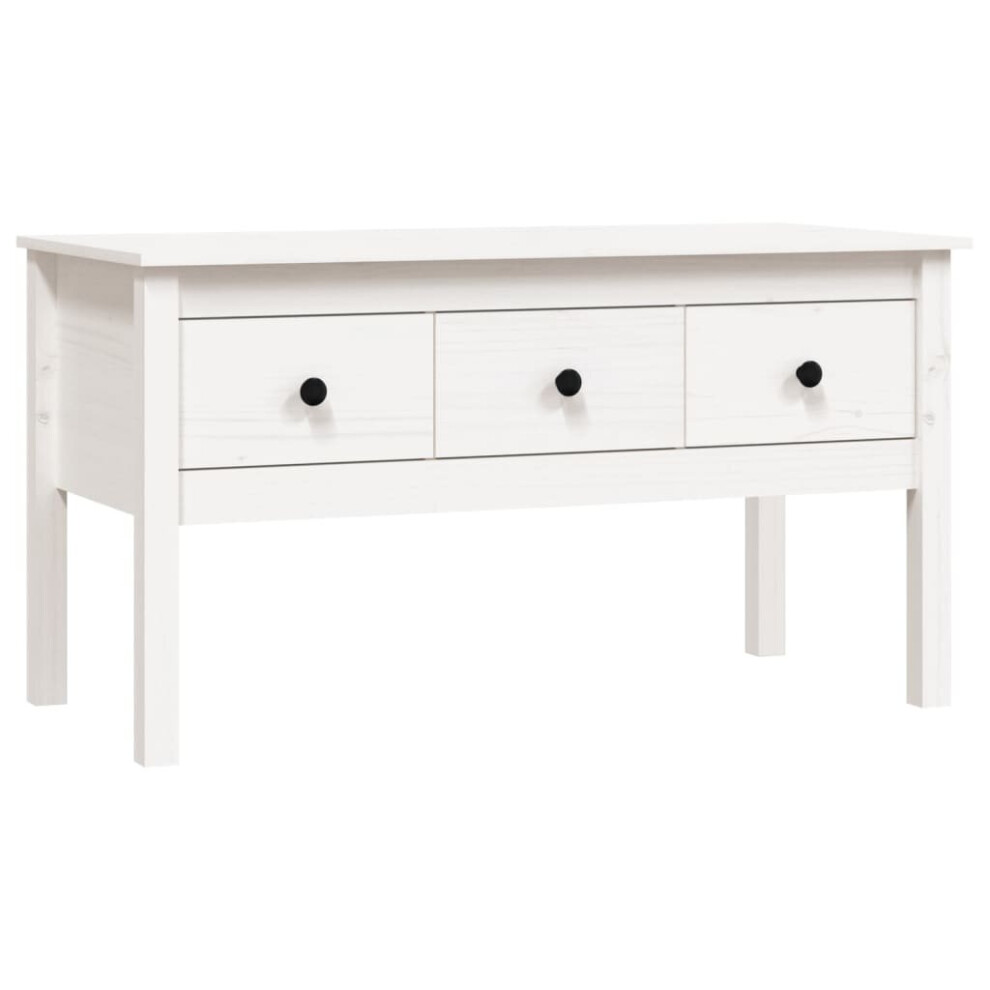 (White) vidaXL Solid Wood Pine Coffee Table Side Centre Accent End Table Multi Colours