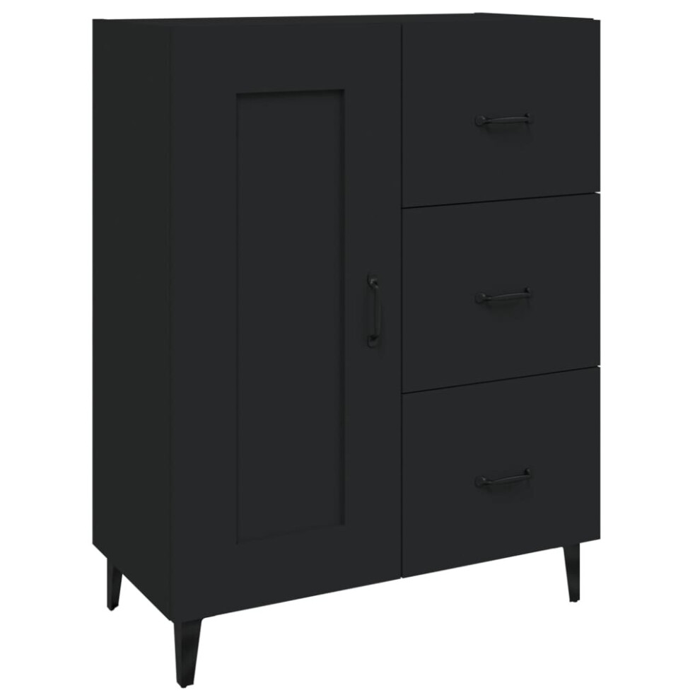 Vidaxl (Black) Sideboard Engineered Wood Side Cabinet Home Organiser Multi Colours Black