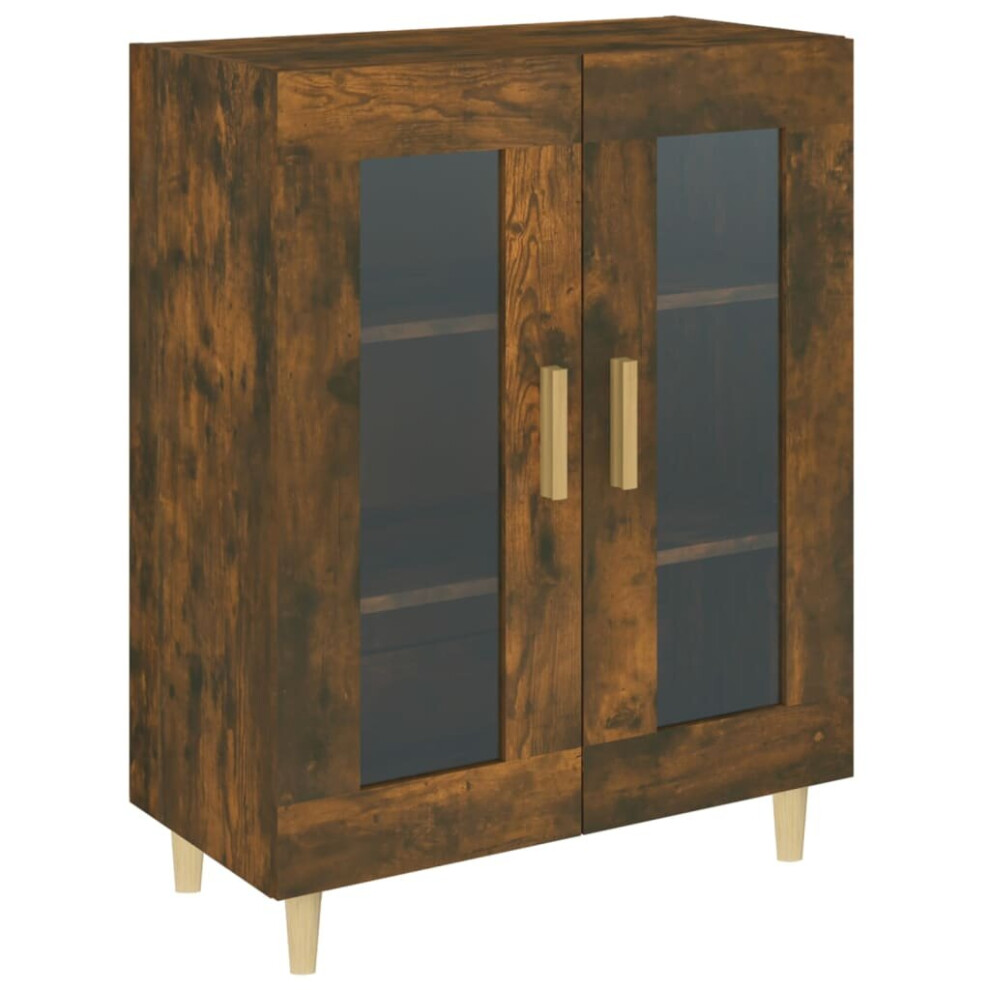 VIDAXL Smoked Oak Sideboard with Glass Doors - Brown - Image 3