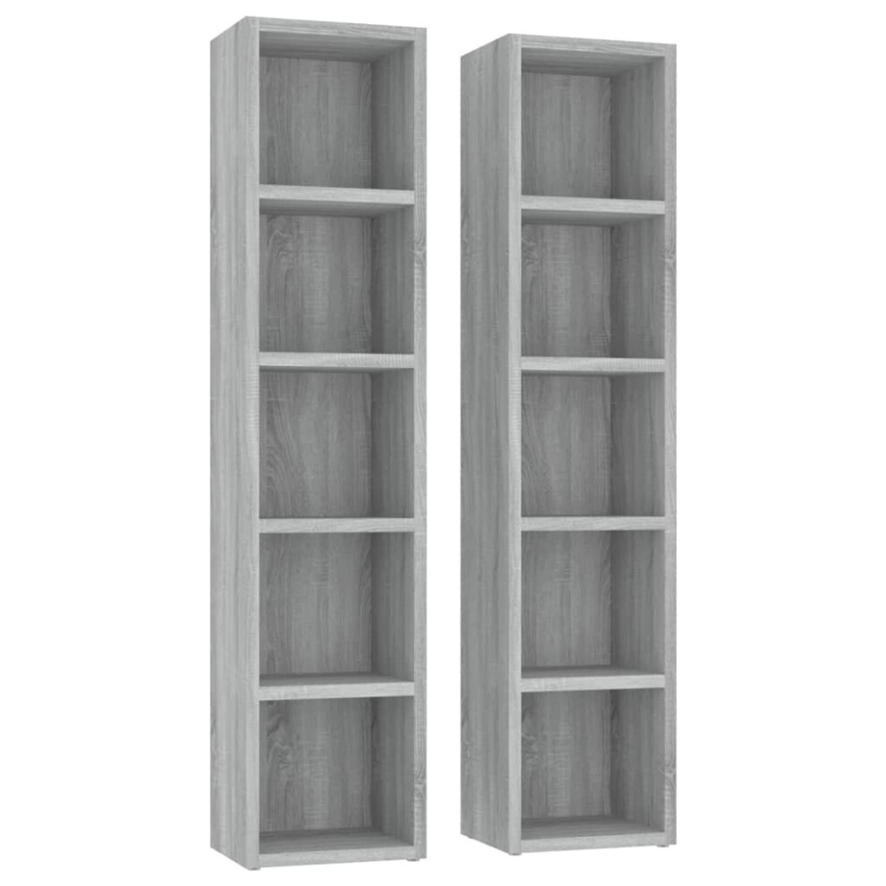 (Grey sonoma) vidaXL 1/2x CD Cabinets Engineered Wood Storage Rack Bookshelf Multi Colours