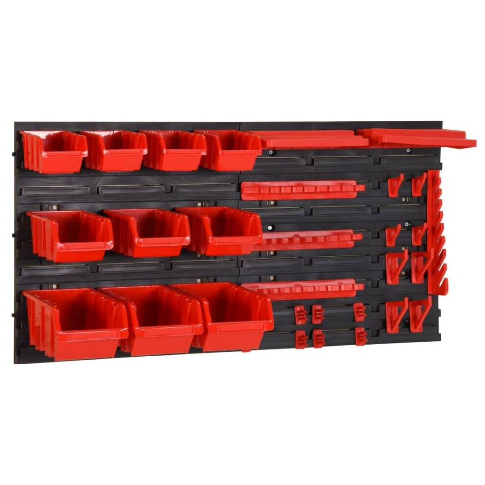 (35) vidaXL Workshop Shelf Set Red and Black Polypropylene Chest 1/26/30/35 Piece