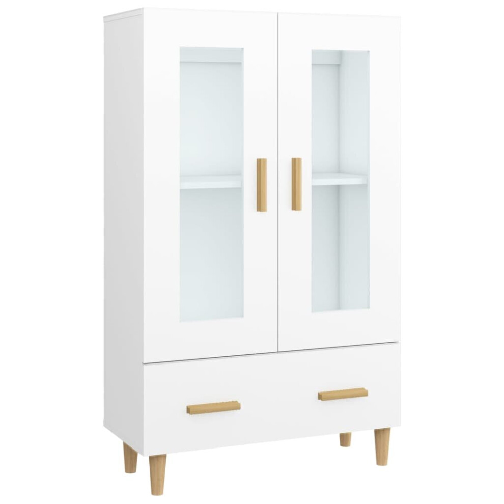 Vidaxl (White) Highboard Side Cabinet Cupboard Storage Side Cabinet Engineered Wood White