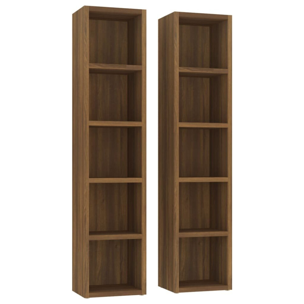 (Brown oak) vidaXL 1/2x CD Cabinets Engineered Wood Storage Rack Bookshelf Multi Colours