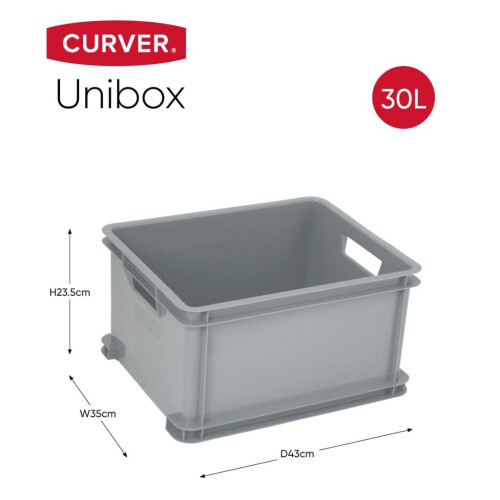 Curver (30L) Curver Storage Box Unibox Grey Functional Household Storage Container 30/60L 1