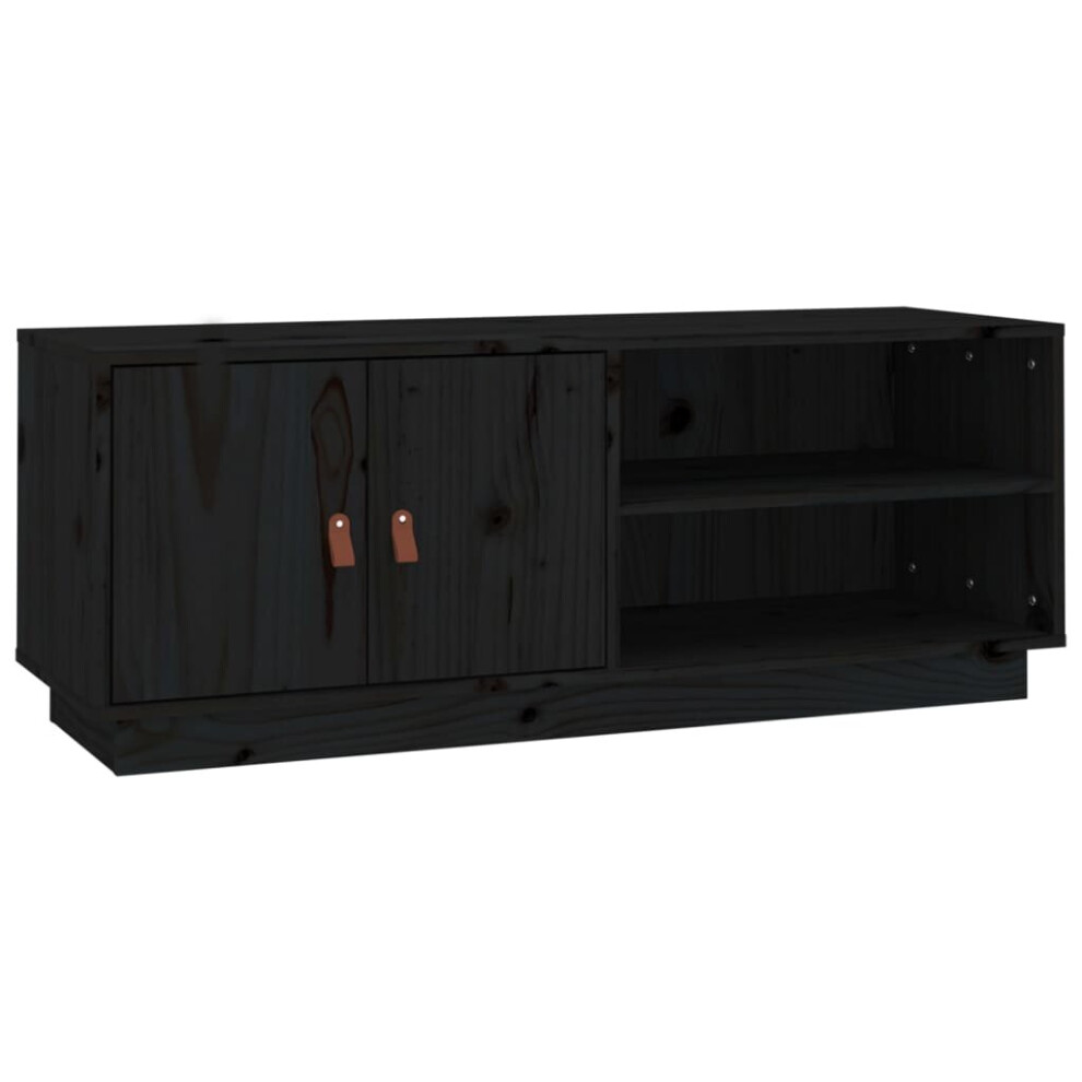 (Black) vidaXL Solid Wood Pine TV Cabinet TV Console Media Unit Cabinet Multi Colours