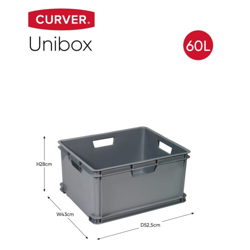 Curver (60L) Curver Storage Box Unibox Grey Functional Household Storage Container 30/60L 1