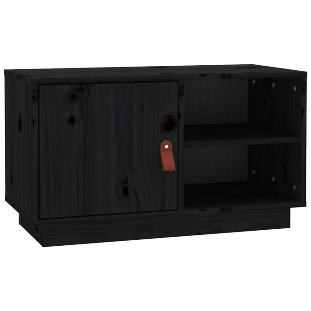 (Black) vidaXL Solid Wood Pine TV Cabinet TV Console Media Unit Cabinet Multi Colours