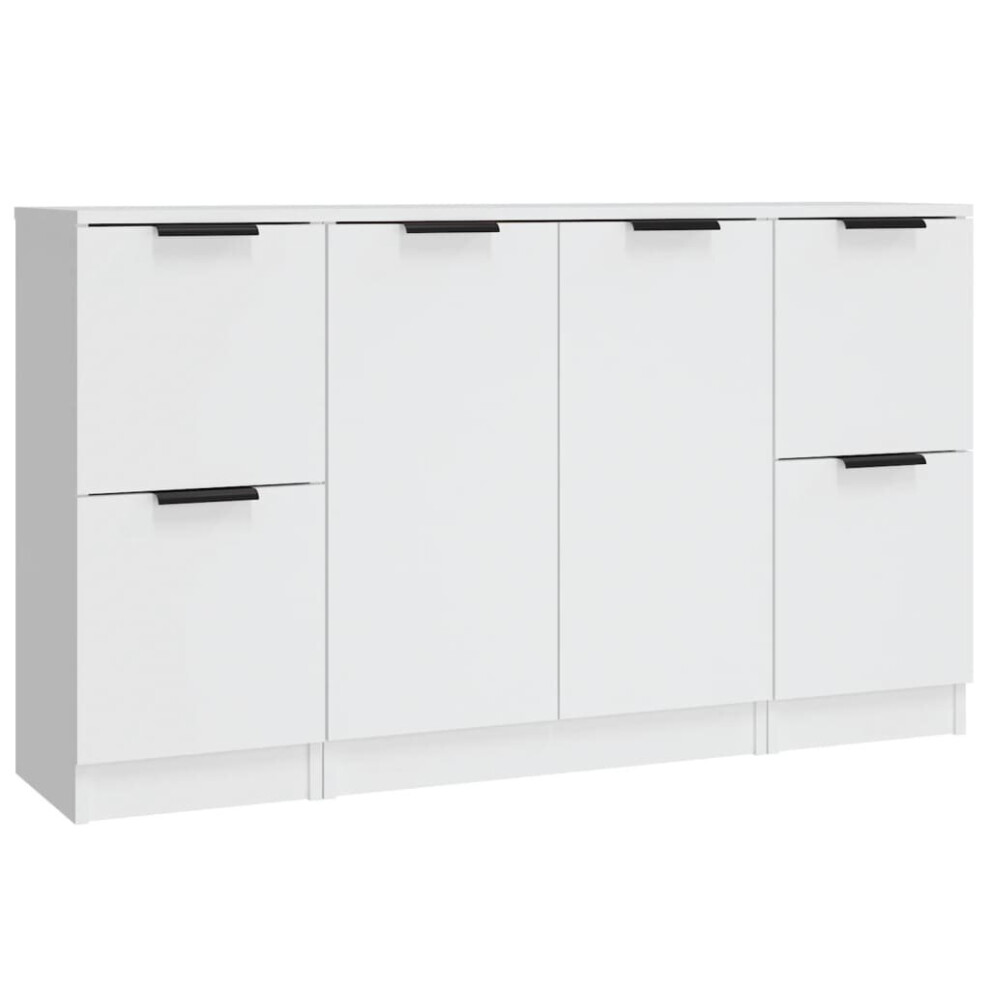 Vidaxl (White) 3X Sideboards Engineered Wood Cabinet Home Organiser Multi Colours White