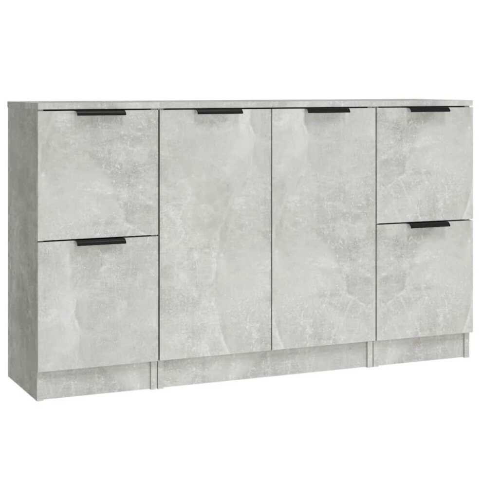 (Concrete grey) vidaXL 3x Sideboards Engineered Wood Cabinet Home Organiser Multi Colours