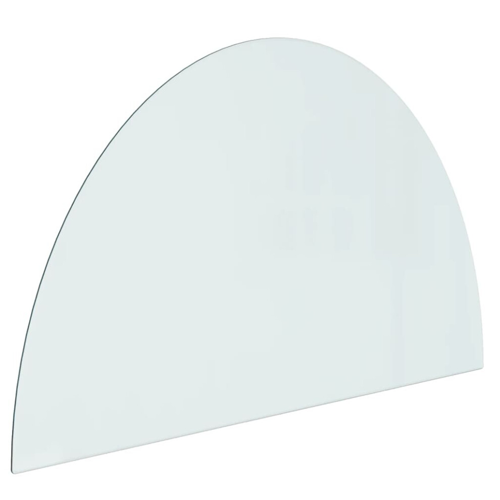 (1000 x 600 mm (L x W)) vidaXL Fireplace Glass Plate Half Round Glass Panel Arch Glass Multi Sizes