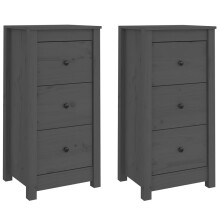 (Grey, 2/40 x 35 x 80 cm (W x D x H)) vidaXL Solid Wood Pine Sideboard Wooden Cupboard Storage Cabinet Multi Colours
