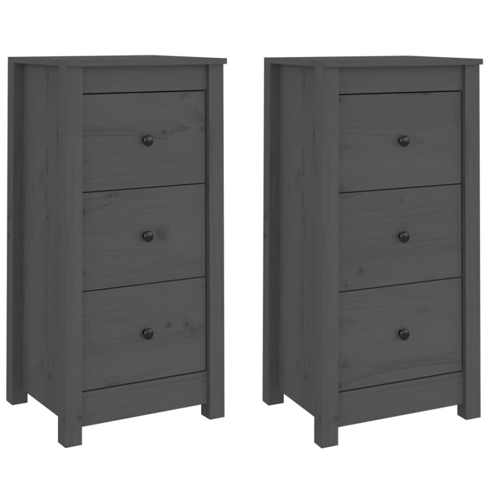 Vidaxl (Grey, 2/40 X 35 X 80 Cm (W X D X H)) Solid Wood Pine Sideboard Wooden Cupboard Storage Cabinet Multi Colours