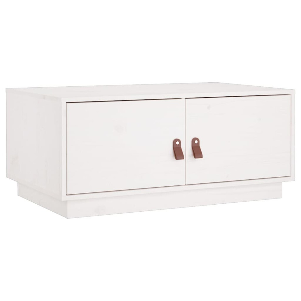 Vidaxl White,Brown (White) Coffee Table Hallway Side Table Centre Accent End Table Solid Wood Pine