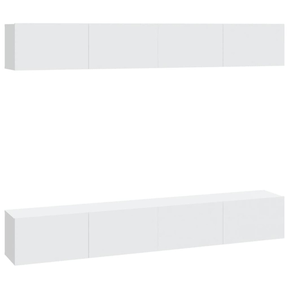 Vidaxl (White, 100 X 30 X 30 Cm (W X D X H)) 4X Wall Tv Cabinets Media Unit Furniture Multi Colours Multi Sizes