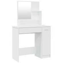 (High gloss white) vidaXL Dressing Table Makeup Table Vanity Desk Cosmetic Table with Mirror