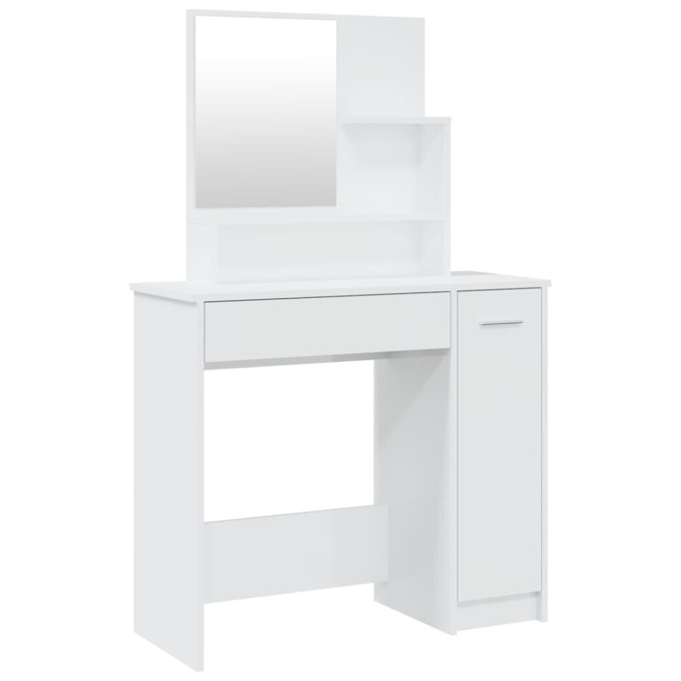 (High gloss white) vidaXL Dressing Table Makeup Table Vanity Desk Cosmetic Table with Mirror