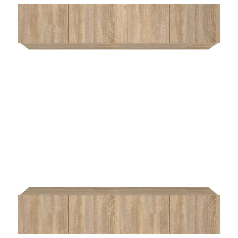 Vidaxl (Sonoma Oak, 80 X 30 X 30 Cm (W X D X H)) 4X Wall Tv Cabinets Media Unit Furniture Multi Colours Multi Sizes