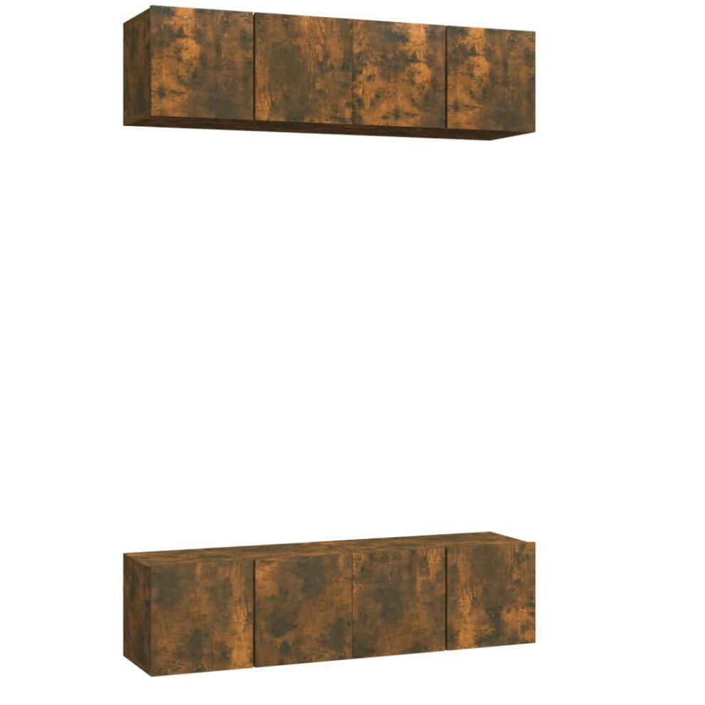 Vidaxl (Smoked Oak, 60 X 30 X 30 Cm (W X D X H)) 4X Wall Tv Cabinets Media Unit Furniture Multi Colours Multi Sizes