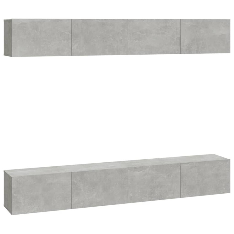 Vidaxl (Concrete Grey, 100 X 30 X 30 Cm (W X D X H)) 4X Wall Tv Cabinets Media Unit Furniture Multi Colours Multi Sizes
