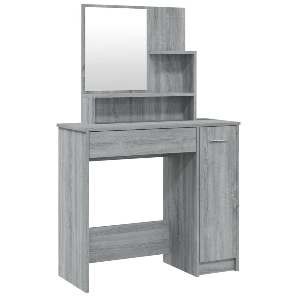 Vidaxl ( Sonoma) Dressing Table Makeup Table Vanity Desk Cosmetic Table With Mirror Grey